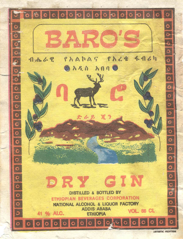 Джин BARO`S Dry Gin (Эфиопия / Ethiopia)