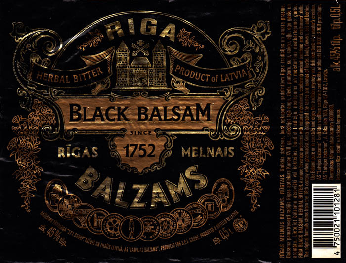 Рижский черный бальзам / Rigas melnais balzams / Black balsam