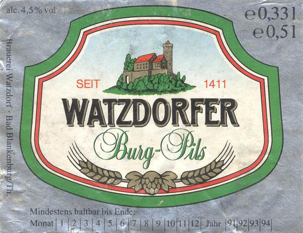 Пиво / beer WATZDORFER Burg-Pils