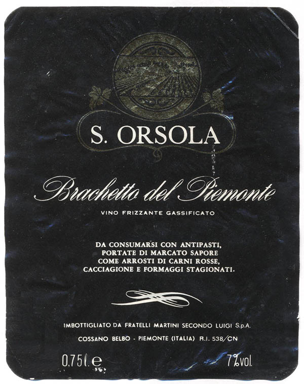Вино игристое Brachetto del Piemonte (Италия)