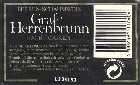Шампанское Graf Herrenbrunn beeren-schaumwein