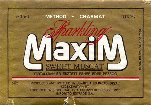 Шампанское Sparkling MaxiM sweet muscat