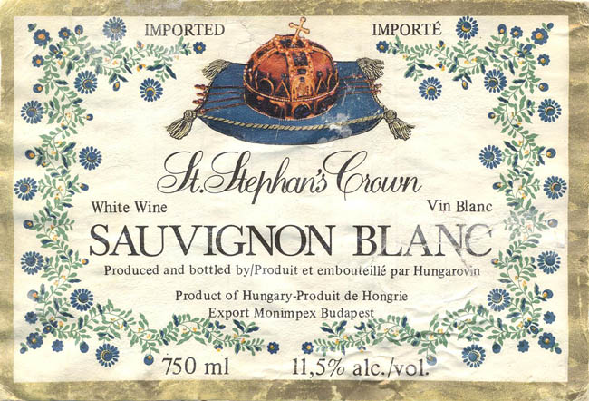 White wine St. Stephan`s Crown SAUVIGNON BLANC (Венгрия / Hungary)